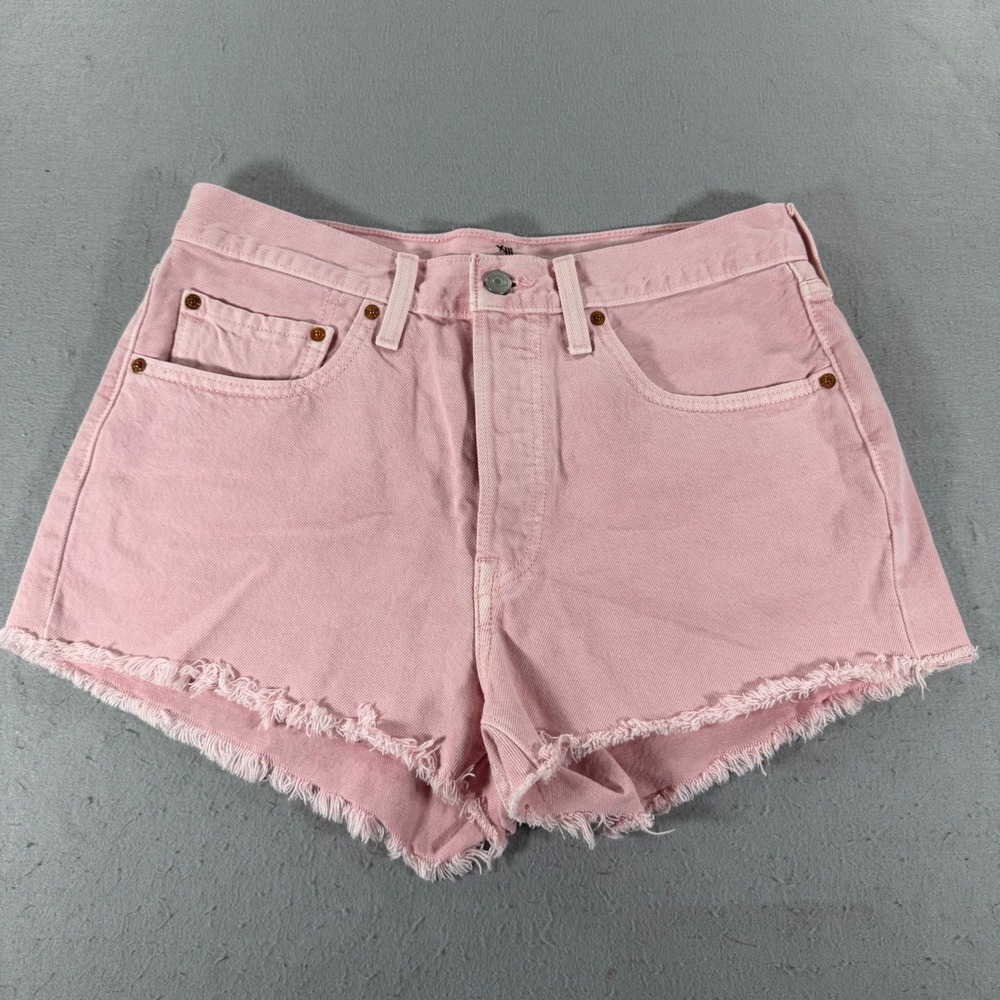 Levi's 501 Original Pink High Rise Button Fly Cutoff Denim Shorts 30